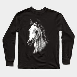 Arabian Horse Animal Portrait Long Sleeve T-Shirt